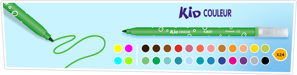 Feutres Bic Kids - Kid Couleur Bébé - 12 feutres à pointe boule - Feutre  dessin - Creavea